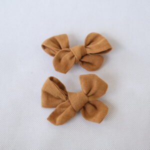 Cinnamon Hair Bow – Alligator Clip - handmade fabric dog hair bow, product photo