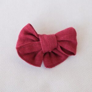 Red wine Hair Bow - Snap Clip - handmade fabric dog hair bow, product photo