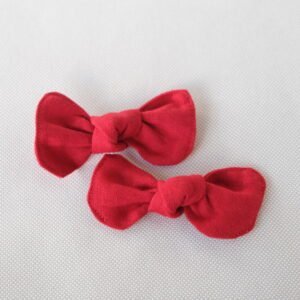 Classic Red Frankie Bow – Alligator Clip - handmade fabric dog hair bow, product photo