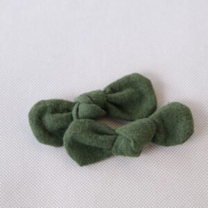 Forest Moss Frankie Bow Set - handmade fabric dog hair bow, product photo