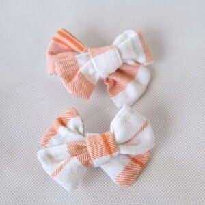 Maple Frost Haie Bow Set - Snap Clip - handmade fabric dog hair bow, product photo